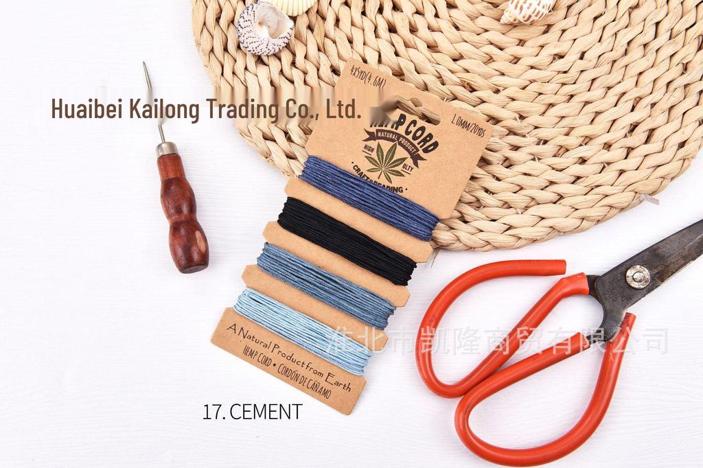 Colorful 1mm Waxed Hemp Cord for DIY, Hand-woven Crafts, 20yd Rope