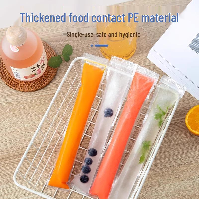 Disposable DIY Popsicle Bags - Self-Sealing, Food-Grade for Homemade Slushies