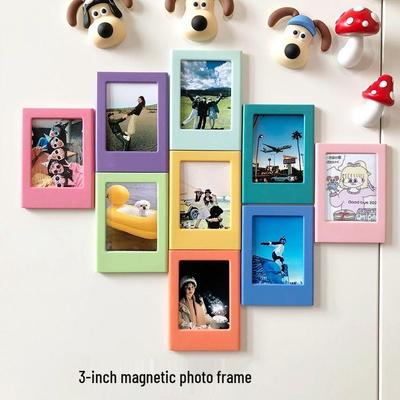 3-Inch Magnetic Polaroid Photo Frame Sticker for Kitchen, Office, Couple, or Bedroom Decor