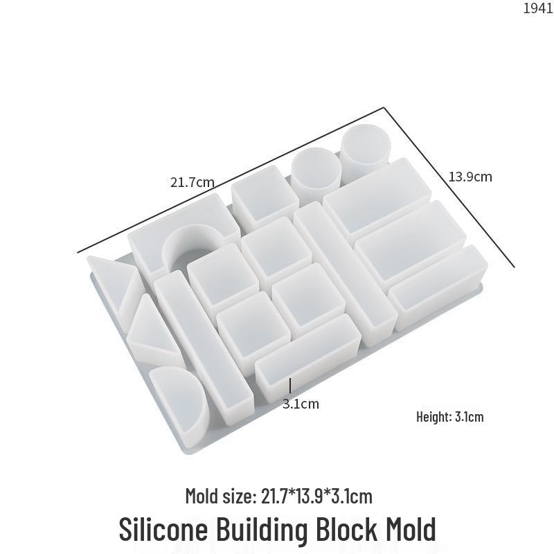 Poppy Crystal Epoxy Geometric Building Block Silicone Molds