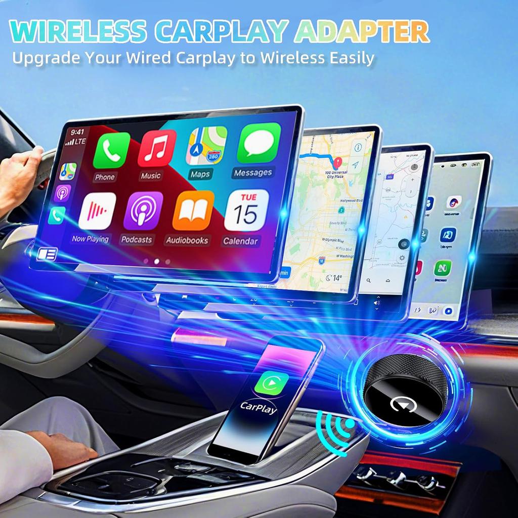 2-in-1-Wireless-Android-Auto-Adapter, Plug & Play, wandelt kabelgebundene in kabellose Verbindungen um, schnelle automatische Verbindung, keine Verzögerung