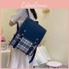 Trendy Plaid Flip Cover Shoulder Bag 2023 Fashionable Urban Minimalist Style Pu Material Large Size Backpack