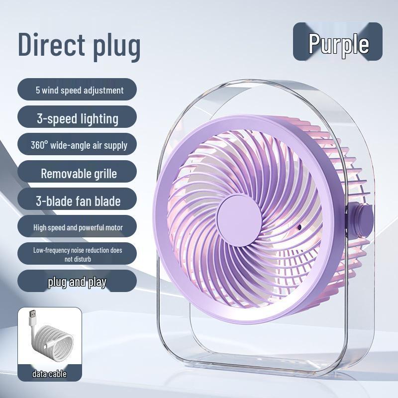 Portable Desktop Mini Fan with Multifunctional Light - Rechargeable and Powerful for Dorms and Desks
