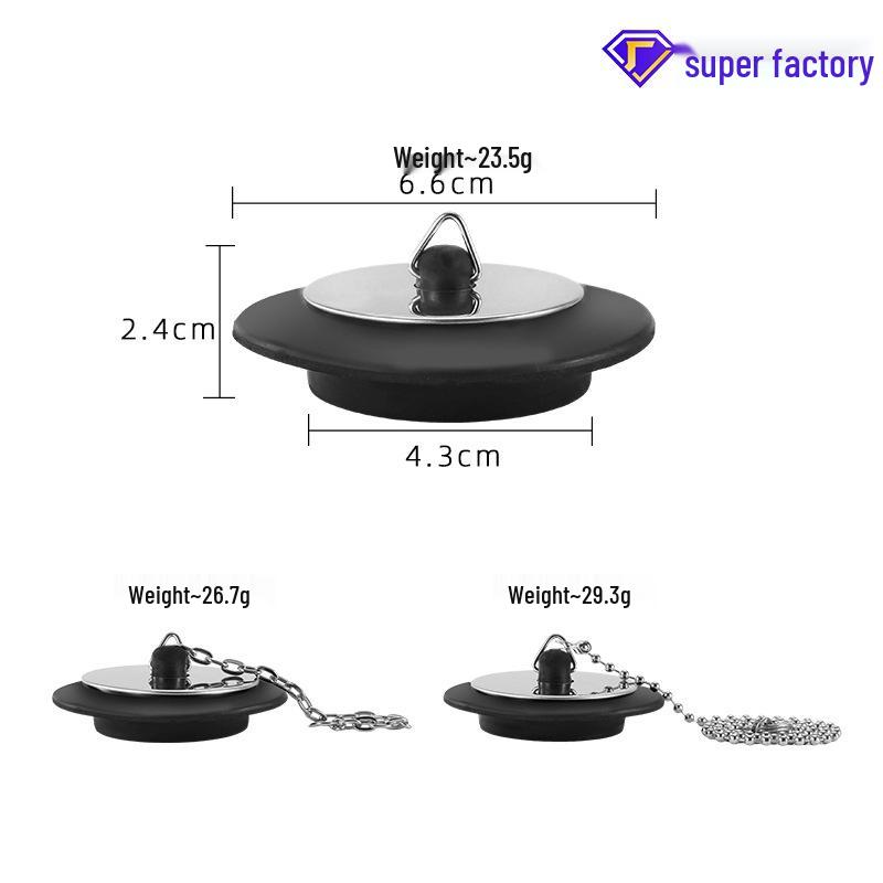 Geruchsdichter Badewannen- und Waschbeckenstöpsel - Korrosionsbeständig, Nicht verformbarer Abflussverschluss mit Kette