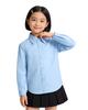 Lolanta Kids' Girls' Formal Shirt, Long Sleeve, School Shirt, Dress Shirt, Blouse with Pocket, Light Blue, Size 160