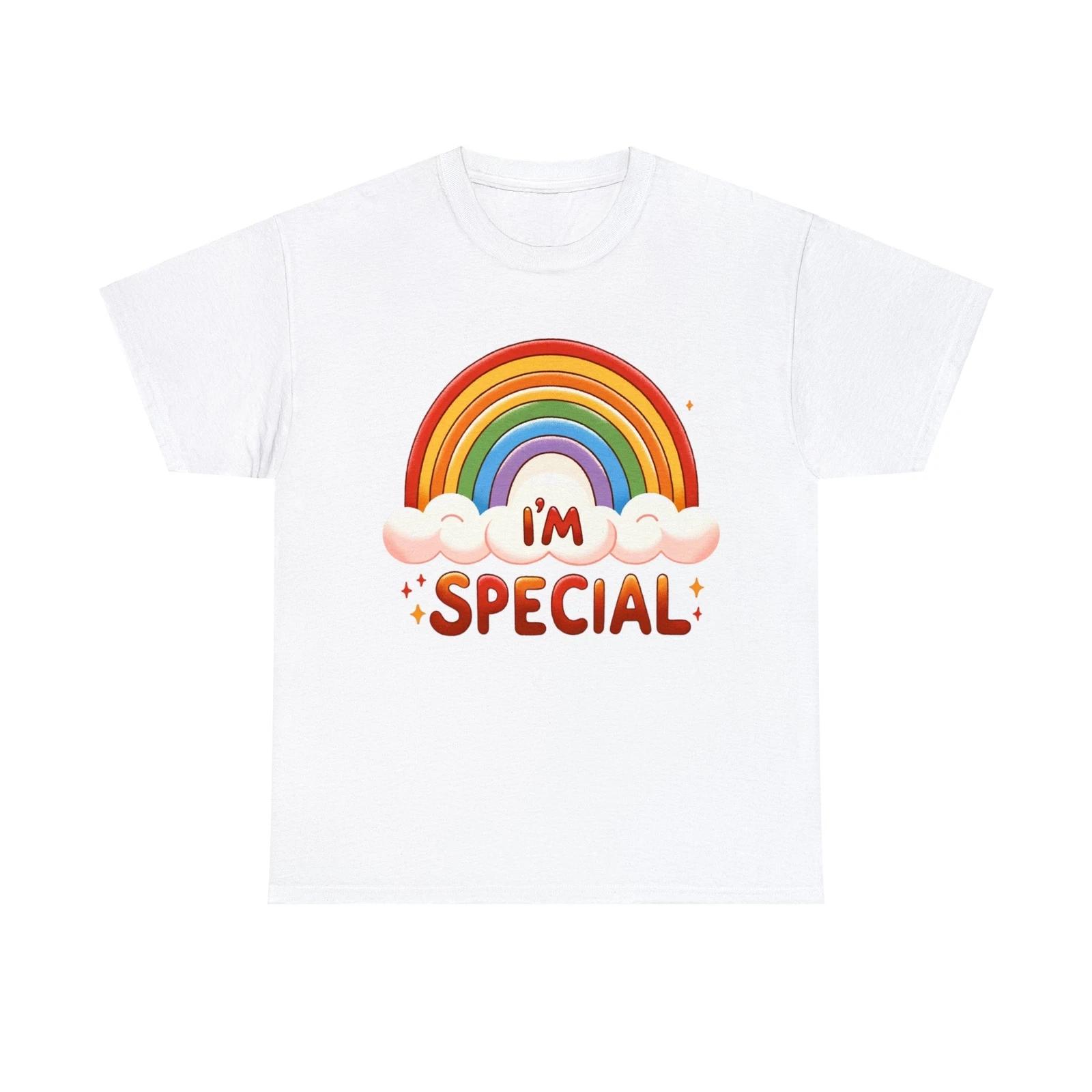 

Unisex Adult T Shirt Im Special Rainbow Streetwear Skater Funny Hipster Retro XL