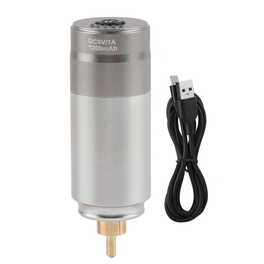 Wirelss Tattoo Machine Power Supply Motor Tattoo Pen Power Supply RCA Plug 1200mAhGray