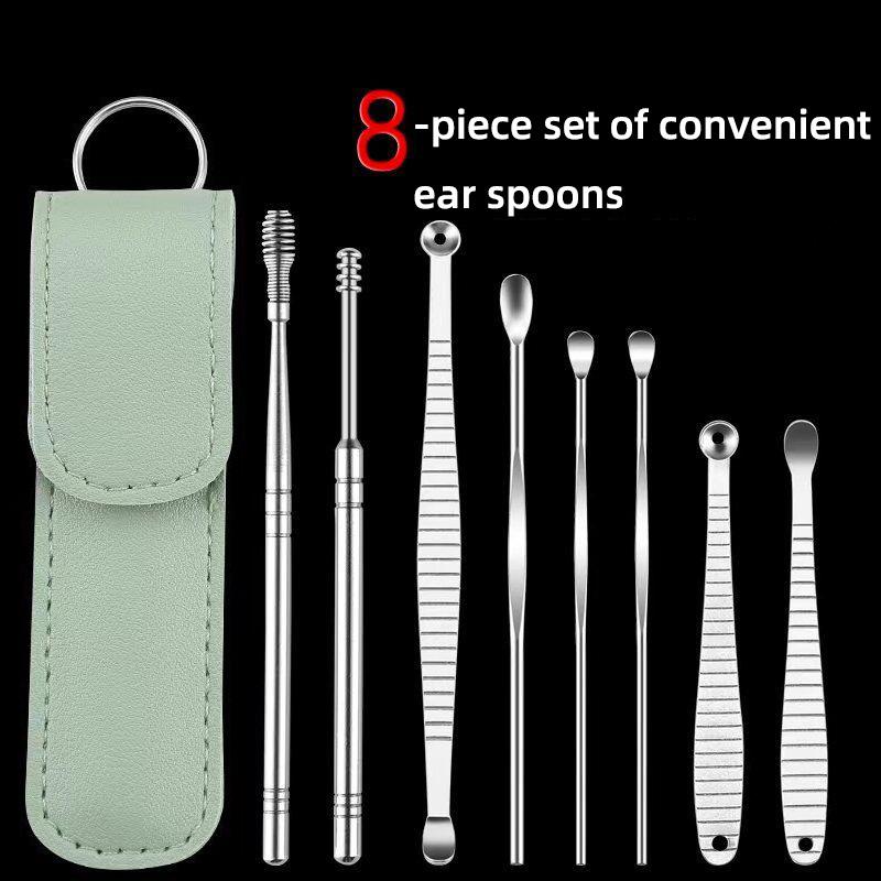 

Совок для ушей, костюм для вытягивания ушей из нержавеющей стали, детский спиральный совок для ушей, очиститель для ушей для взрослых