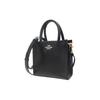 Coach Cally 17 Gold Logo Pebbled Leather Music Score Tote Bag Women Tote Black 5692-IMBLK