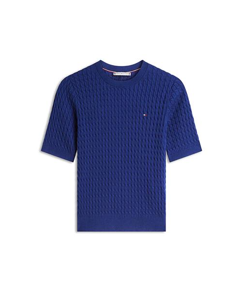 TOMMY HILFIGER Mini Cable Crew Neck Sweater (T22G1Kto060Wt2C7G)