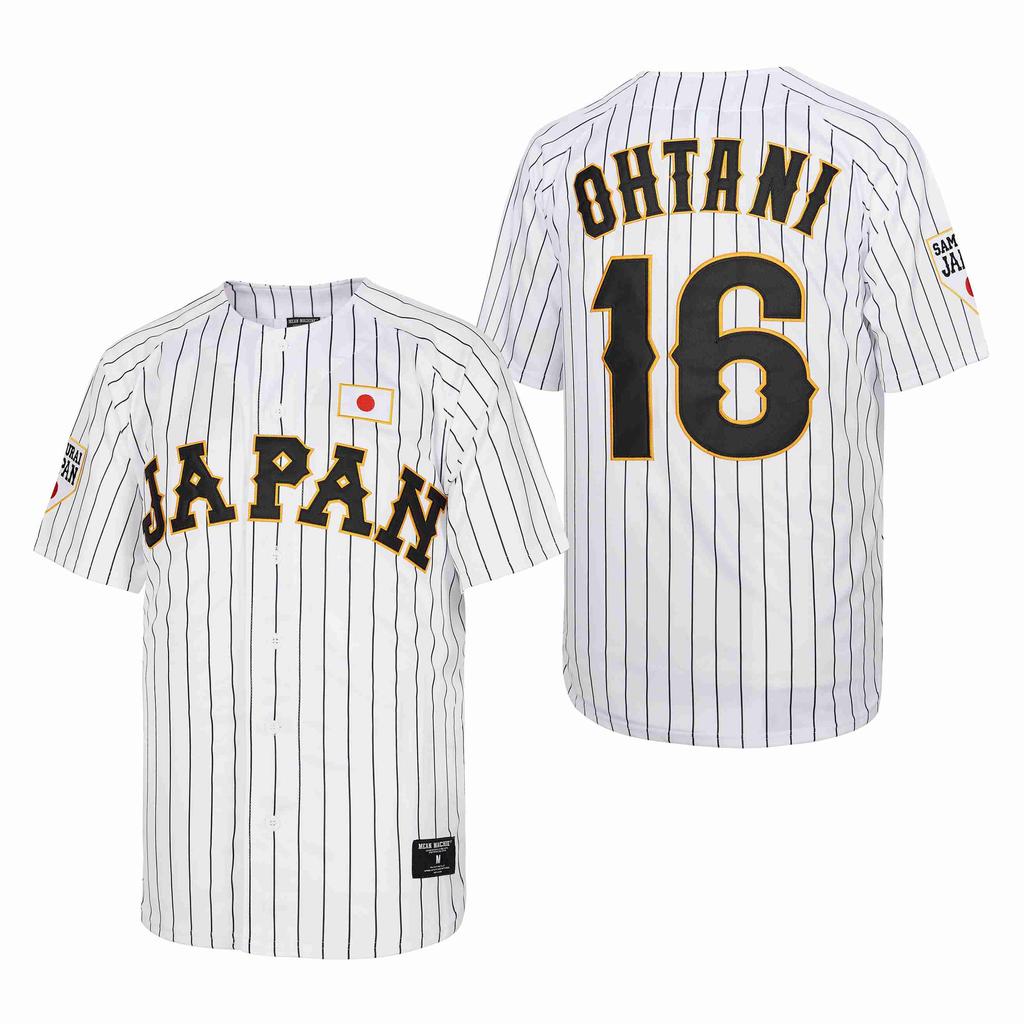 Baseball Jersey Japan 16 OHTANI breathable comfortable soft Cheap High-quality Outdoor Sportswear WHITE Black Stripe SAMURAI
