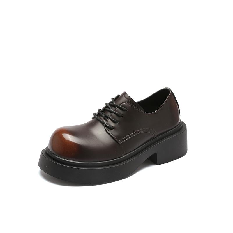 

Британский стиль Большие пальцы Маленькие кожаные туфли Весна Новые толстые подошвы Увеличенные настоящие кожаные мокасины Женские туфли Туфли Мэри Джейн 40