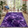 VIKAMA Purple Romantic Carpet Beautiful Floral Doormat Welcome Mat Rug For Bedroom Large Area Rug Carpet For Live Room Home Deco