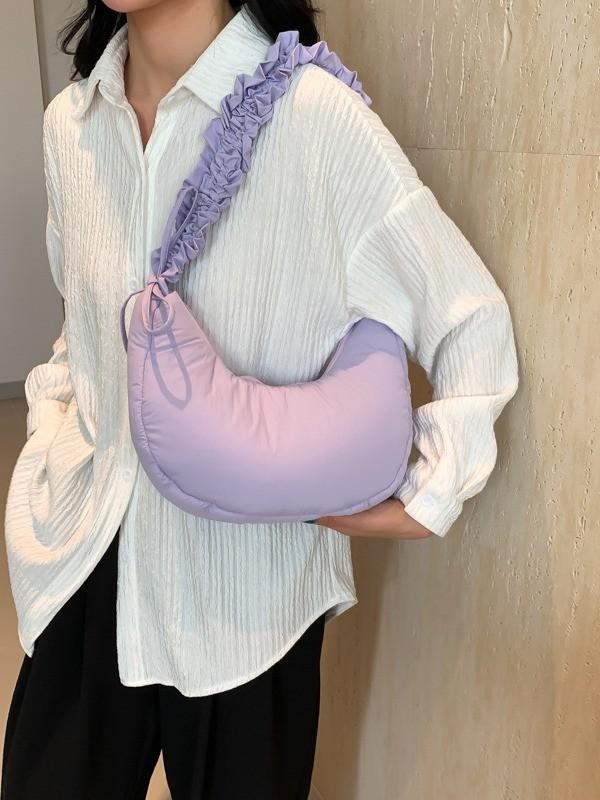 Borsa a Spalla in Nylon 'Cloud' con Design Pieghettato per Uso Quotidiano