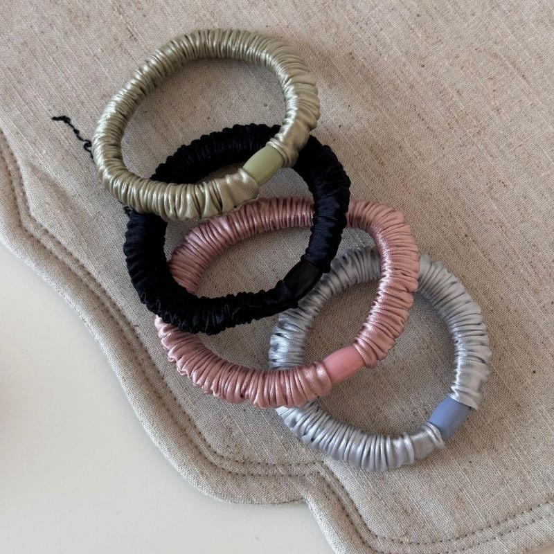 Korean Basic Simple Elastic Ice Silk Large Intestine Hair Band Solid Color Headrope Girls Women Hair Accessories