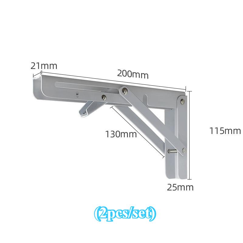 2pcs/set Brushed Stainless Steel 6-20 Inch Folding Angle Bracket Triangle Shelf Heavy Support Adjustable Wall Mounted Bench