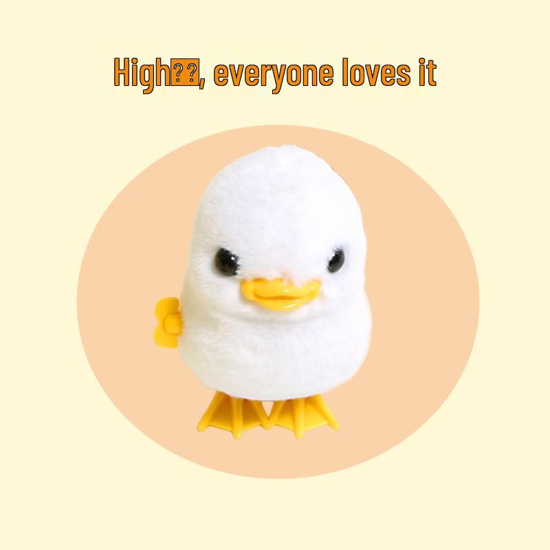 Children's Wind-up Jumping Plush Chick Simulation Nostalgic Toy