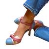 Fashion New Style Sweet Female Pumps Round Toe Small Heels 6cm Buckle Strap Bowknot Mixed Color Plus Size 34-43 Spring Dating Shoes