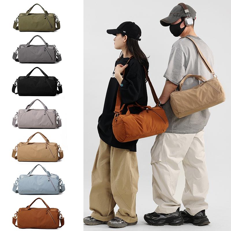 

Solid Color Cylinder Travel Bag Portable Sports Fitness Bag Crossbody Bag чёрный