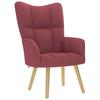 Armchair, Wine Red, Upholstered In Fabric