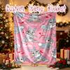 1pc Snug Thumper Friends Whimsical Bunny Blanket, Custom Name Print Blanket, Perfect for Home, Couch, Bed, Picnic, Travel, Office