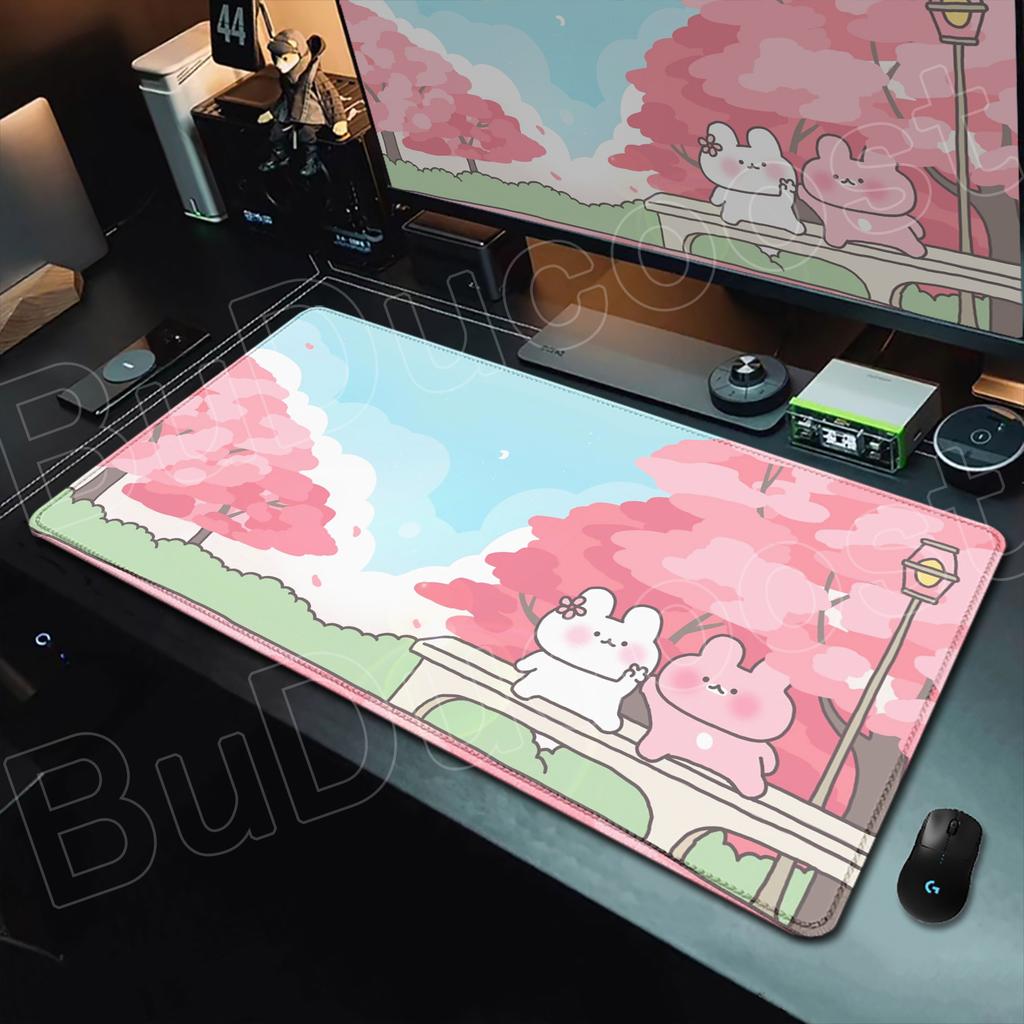 Cute Rabbit Cartoon Mouse Pads Game Office Fresh Visual Mouse Pad XXL Cute Large Table Pads Anti Slip Rubber Computer Mouse Pad