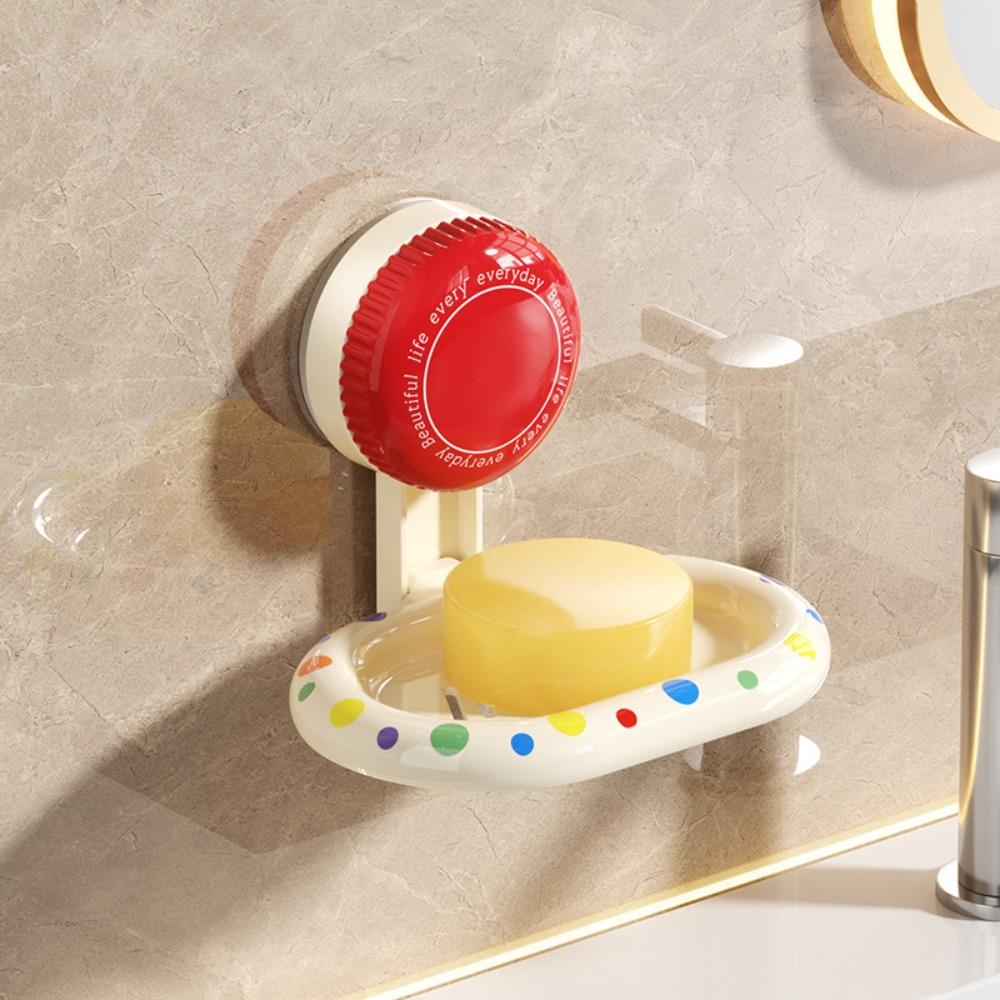 2PCS/SET Wall Mounted Rotating Installation Soap Box Detachable Soap Storage Tray Bathroom