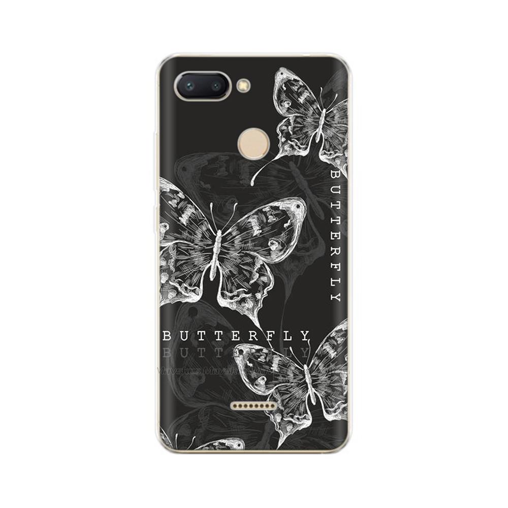 For Redmi 6 Phone Cover Transparent Silicone TPU Protective Cats Flower Print Covers Case For Xiaomi Redmi 6 6A Redmi6 Funda