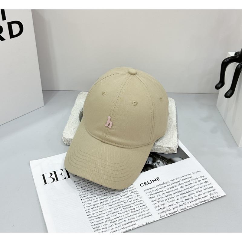Baseball cap, hand-sewn hardware h letter soft top cotton cloth, thin sunshade, sunscreen cap, women's model