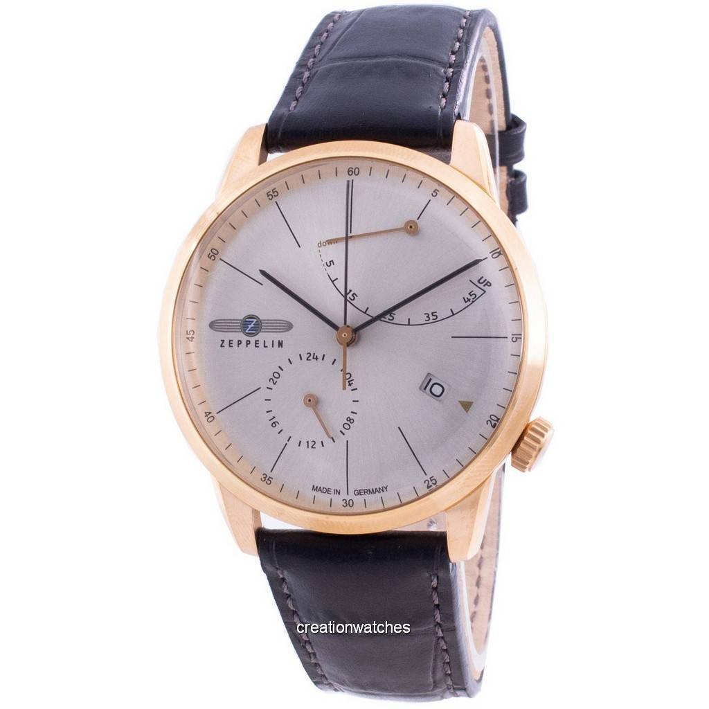 Zeppelin Orologio Da Uomo 7038-3 - Pelle Blu, Quarzo, Fasi Lunari