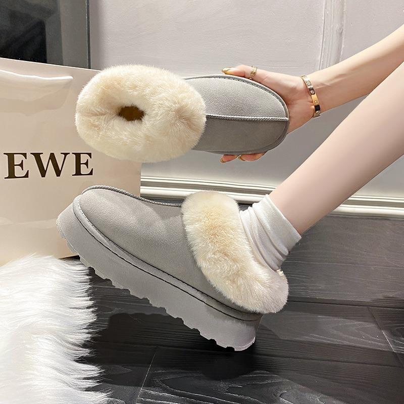 European and American Large-size Autumn and Winter New Thickened Warm Snow Boots for Women with Thick Soles and One Pedal of Fluffy Boots