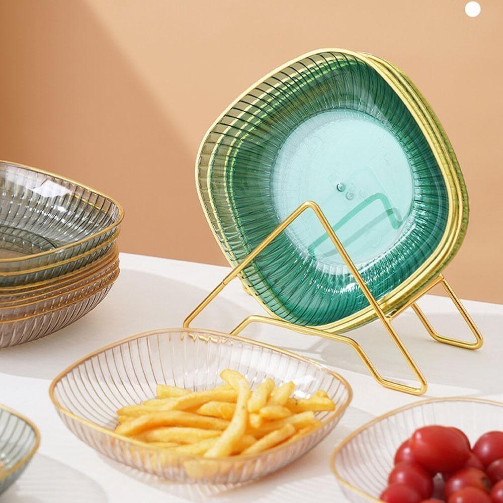 PET Fruit Tray New with Storage Rack Transparent Candy Tray Round and Smooth Multifunctional Dried Fruit Plate Home