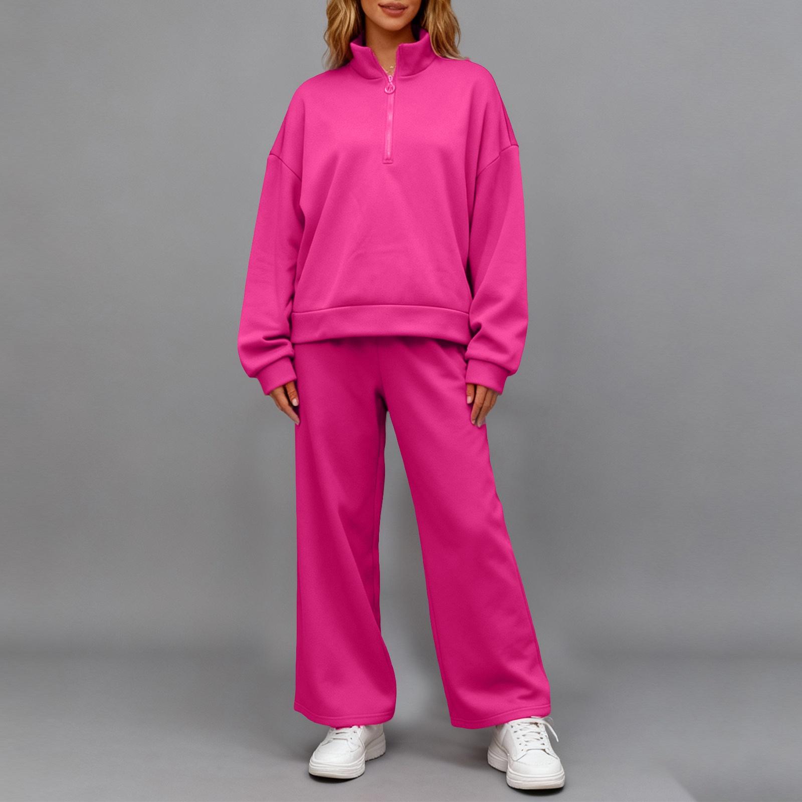 

Женский повседневный пуловер-худи с полуоткрытой планкой и комплект свободных повседневных спортивных штанов XXL