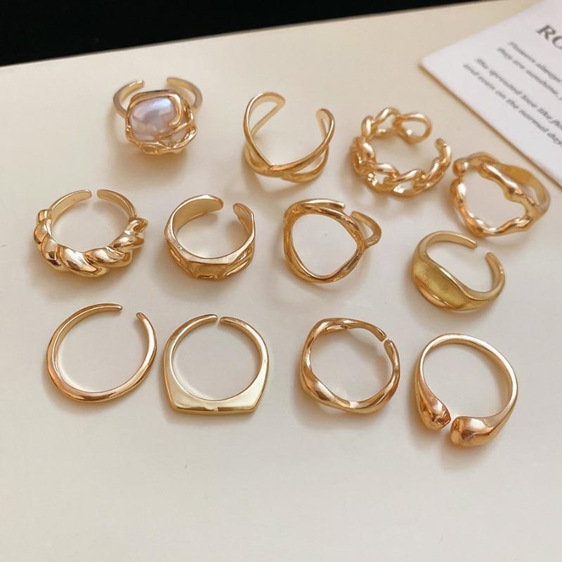 Metal starfish irregular geometric open ring - minimalist luxury