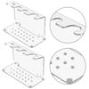 2Pcs Clear Shaving Planner Modern Acrylic Cutlery Stand Durable Countertop Bathroom Shelf for Grooming Tools