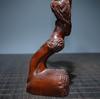 Chinese Antique Vintage Boxwood Wood Carving Wooden Statue Bird Pen Holder Decor