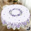 1 Piece Spring And Summer Purple Lavender Pattern Round Tablecloth, Flower Print Rectangular Tablecloth, Party Tablecloth, Home Table Decoration, Cour