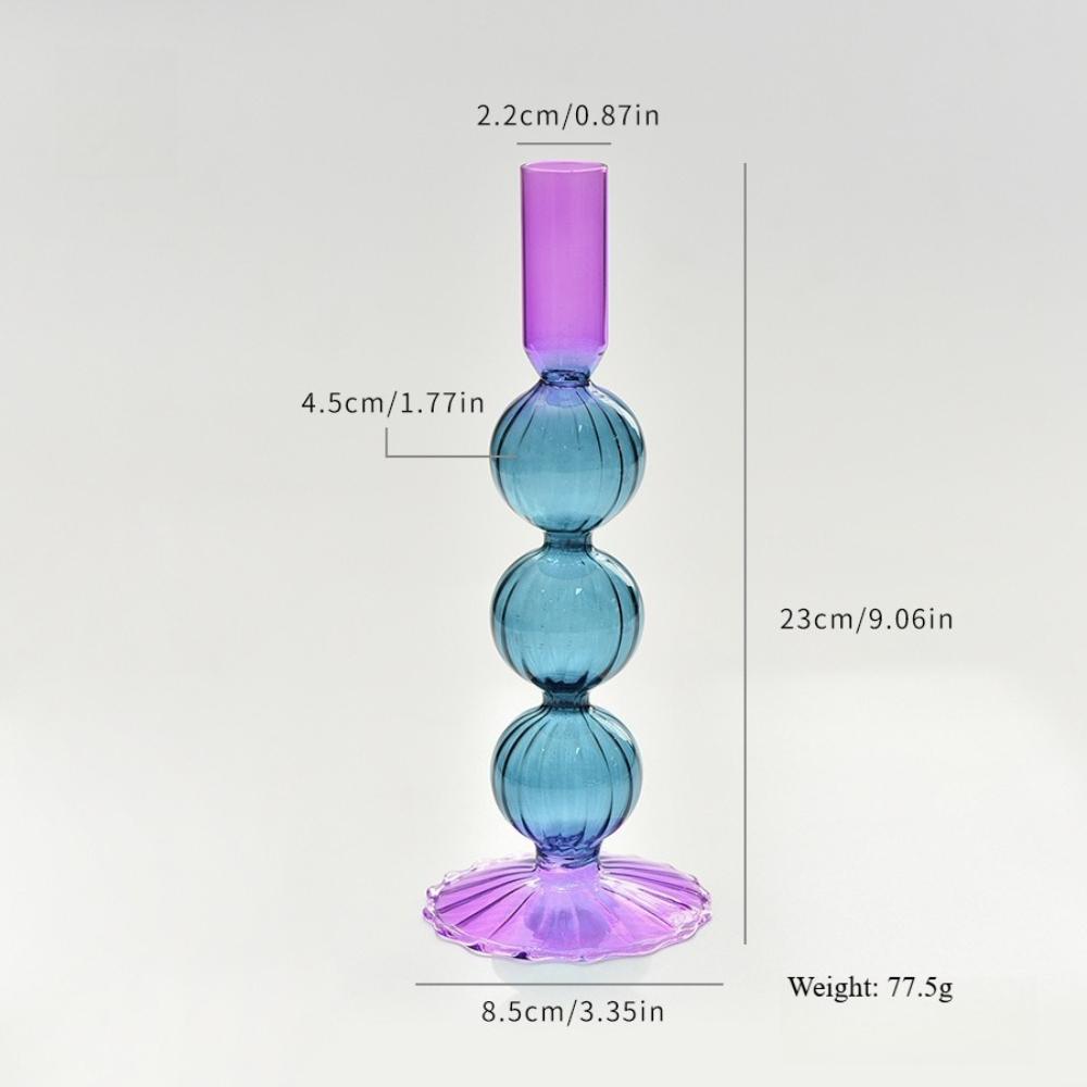 Creative Colored Glass Candle Holders Long Pole Candlesticks for Home Decoration Wedding Table Centerpieces Ornaments