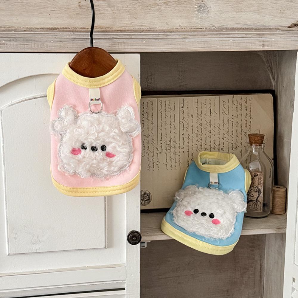 XS-XL Winter Puppy Clothes Fleece Lined Cute Cartoon Pet Jacket Pet Costume Anti-licking Cat Hair Puppy Coat