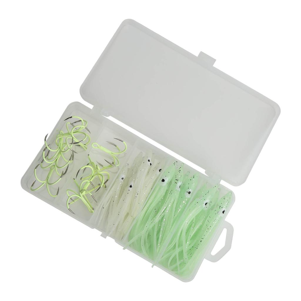 Squid Skirts Fishing Lures Glow Night Quadruple Fishing Hooks Luminous Octopus Bait Hook18# Large Hook