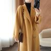 Wool Double-Breasted Mid-Length Coat for Middle-Aged and Elderly Women - Autumn/Winter