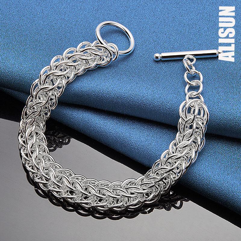 925 Sterling Silver Multi Circle Bracelet Chain Fashionable Wedding Jewelry