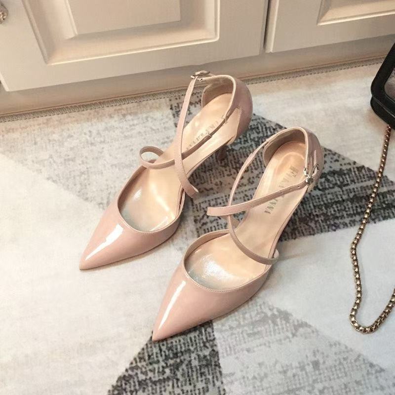 Summer new sexy pointed cross-strap single shoes shallow mouth bag head buckle hollow high-heeled sandals