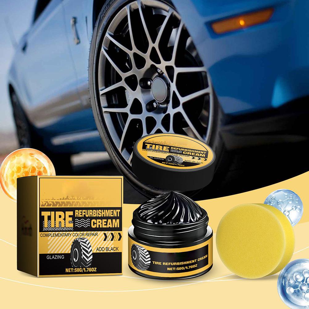 Tire Coating Paste Creative Car Tire Retreading Cleaning Agent Brightener Polishing Car Shiny Maintenance Tire Cream Paste G7U8