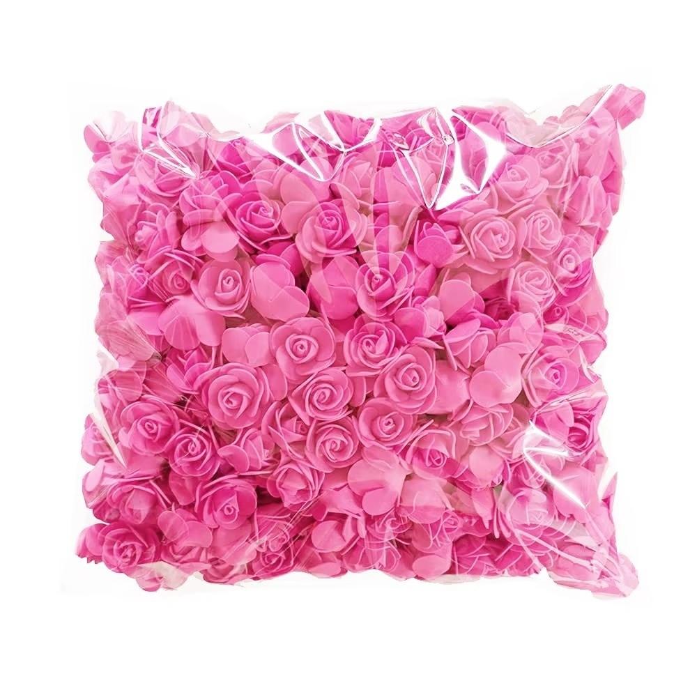 100Pcs 3.5cm Artificial Flowers Handmade Foam Foam Rose Flower Head Wreath Making Artificial Rose Flowers розовый
