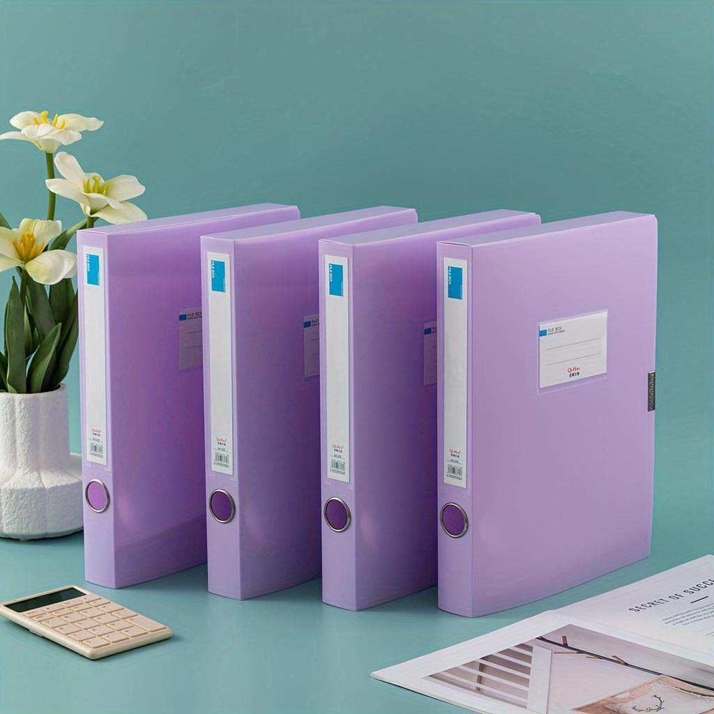4pcs Morandi A4 Colorful File Folders -Thick Plastic Document Organizer for Accounting, Contracts & Office Supplies,35/55mm Size