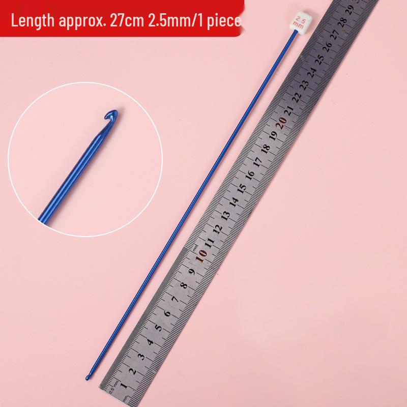 Afghan Crochet Needle Set: Long Handmade Aluminum Hooks & Colored Yarn for DIY Knitting Projects