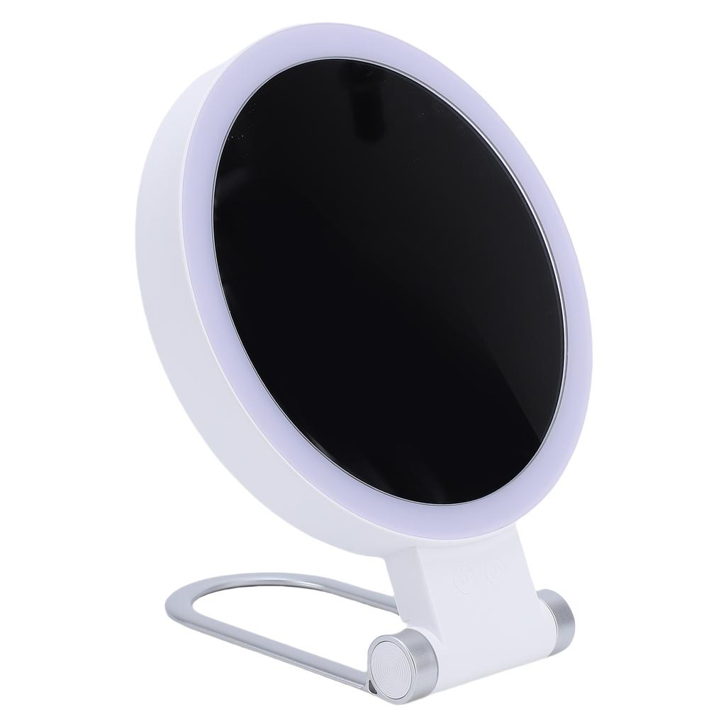 LED Magnifying Travel Mirror Double Side Handheld Mirror with 1X 10X Magnification with 3 Color Lights Modes