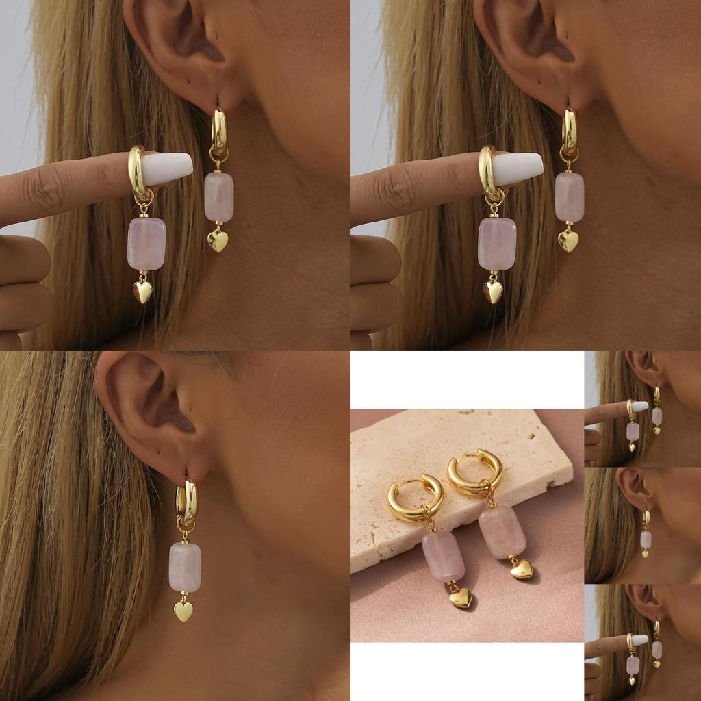 Trendy Light Purple Heart Earrings For Women Statement Jewelry Wholesale