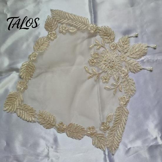 Mesh Table Mat Floral Embroidered Placemat, Heat Insulation with Beads, Decorative Mats for Dessert Shop Display Retro Coaster Wedding Dining